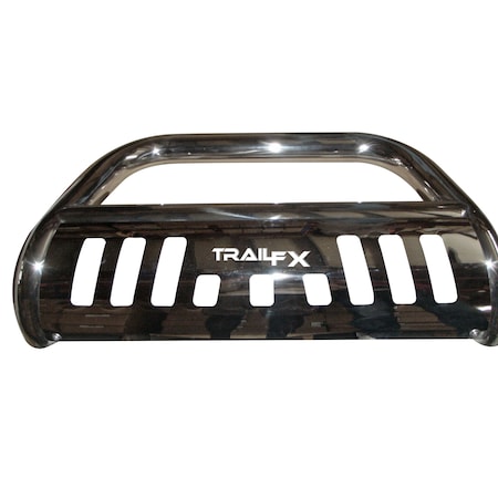 Trailfx BULL BAR Polished Stainless Steel 3 Inch Diameter With Skid Plate With Holes For Optional Lighti B0033S
